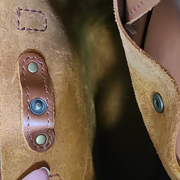 Portland Leather Mini Crossbody Tote - Honey - Picture 3 of 10